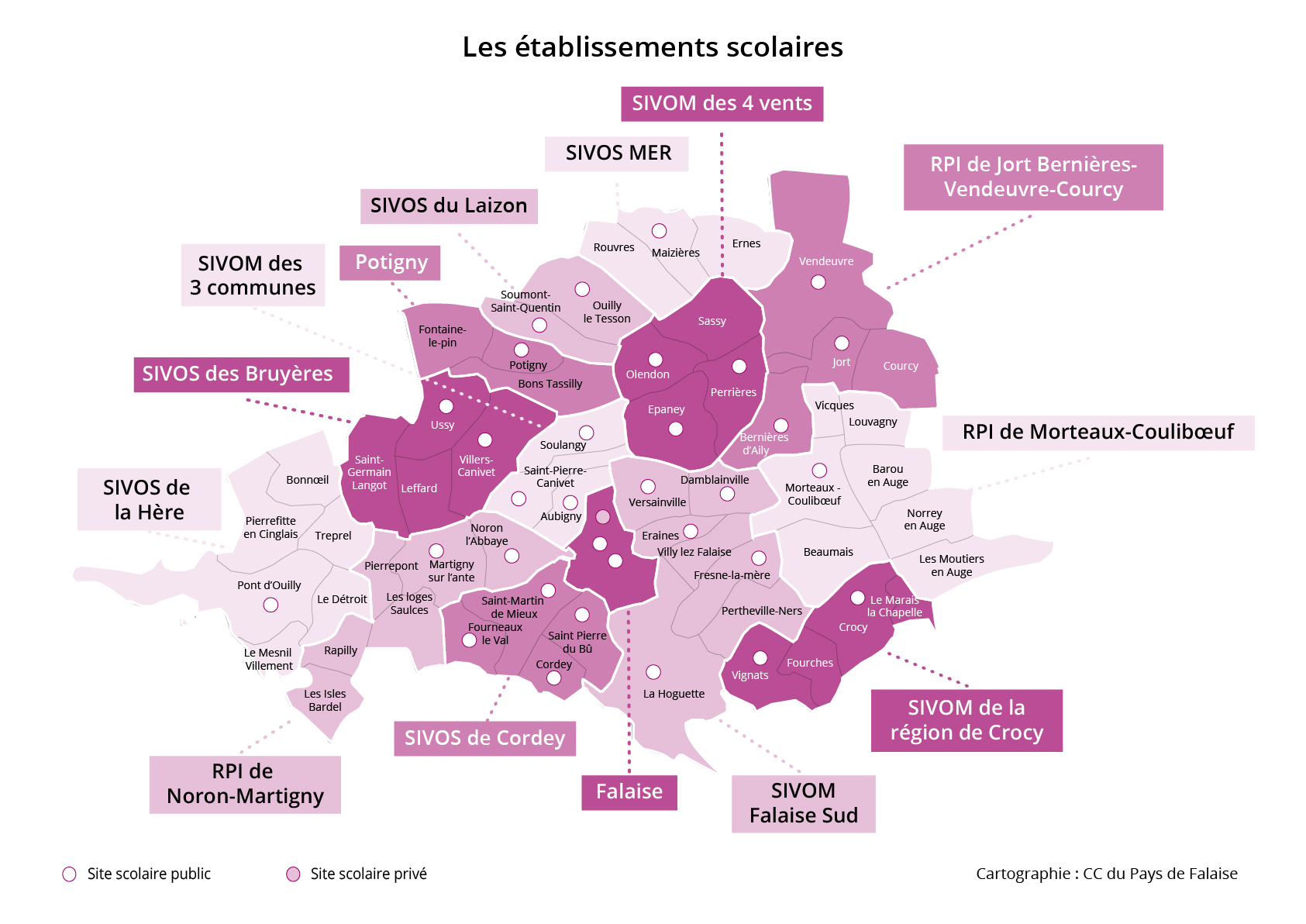 Carte Tablissements Scolaires Pays De Falaise